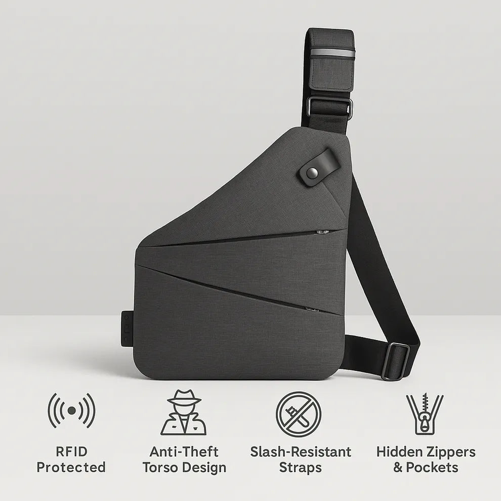 Anti-theft travel crossbody bag with lock buckle