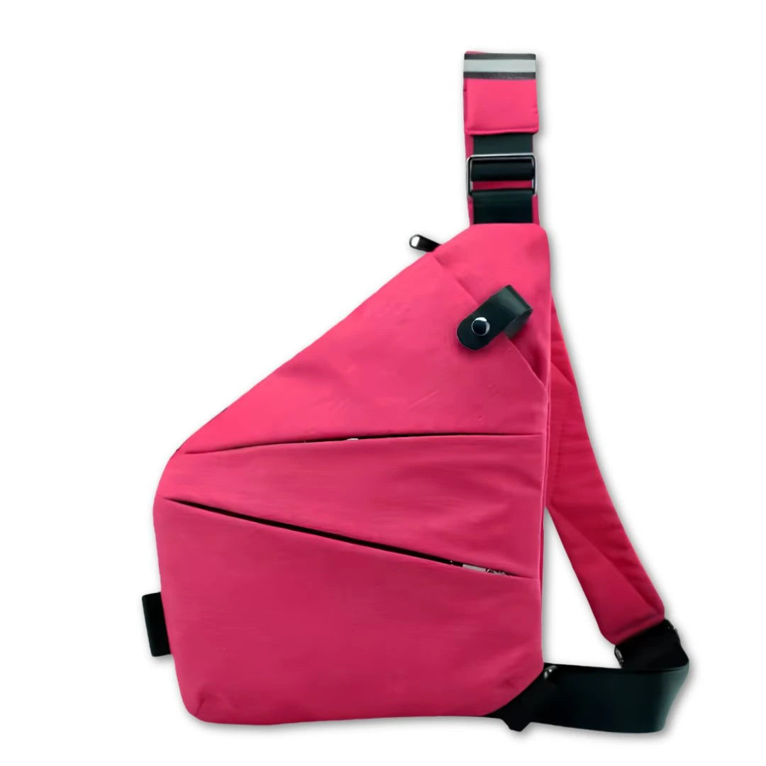 Anti theft shoulder bag with padded strap for pain free carrying