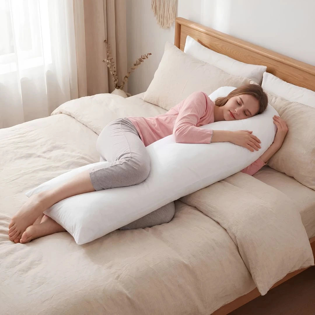 Australian made body pillow 150cm long with premium cotton blend cover