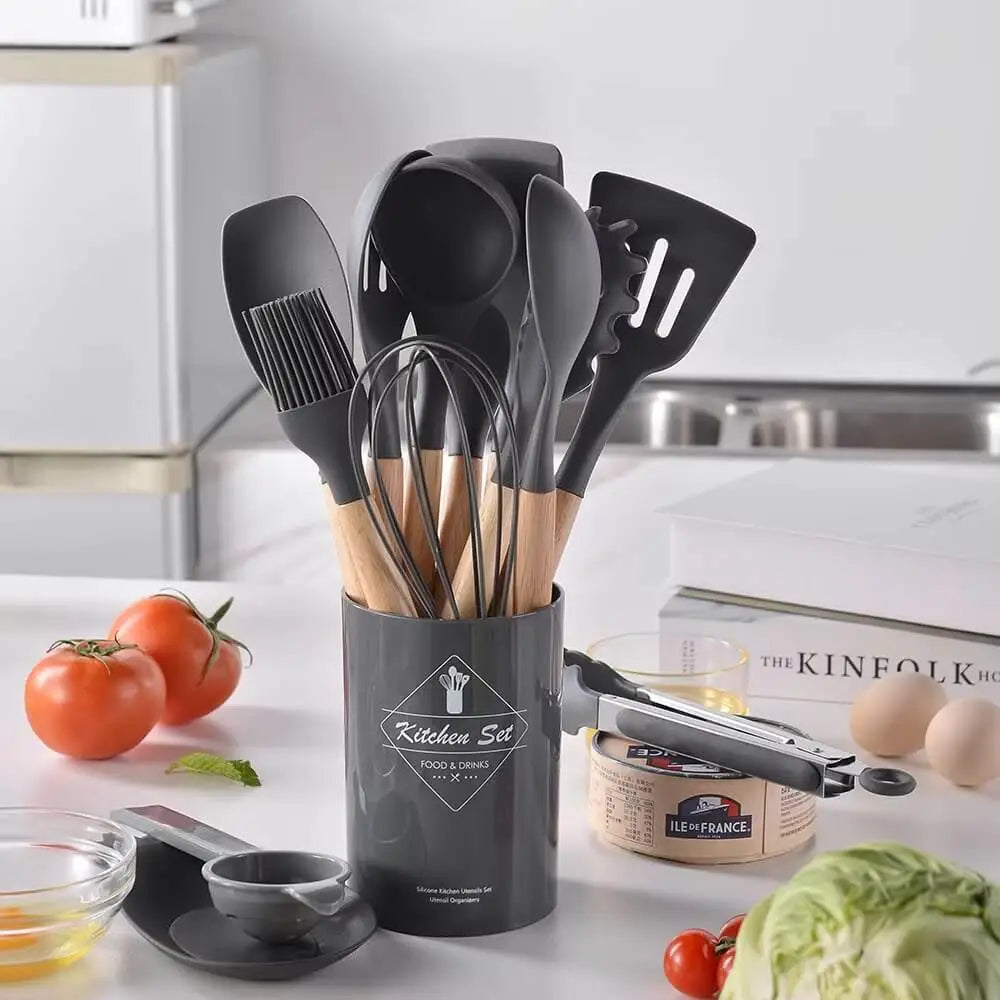 ChefSet silicone basting brush applying marinade to meat during cooking