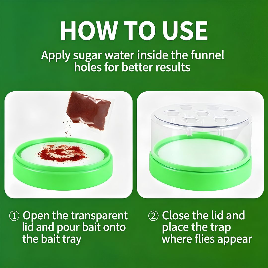 Fly trap for kitchen chemical free alternative to sprays and sticky strips