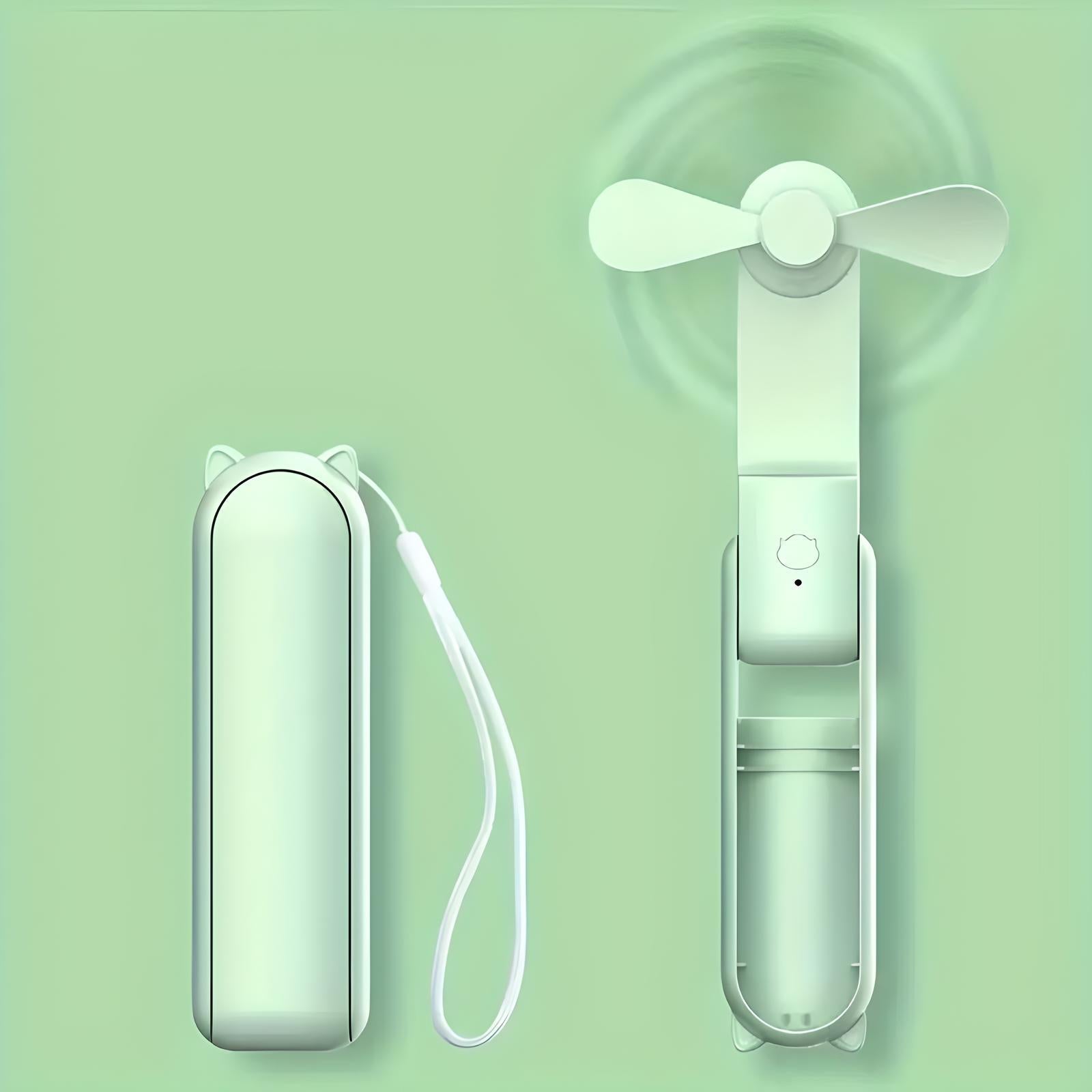 Foldable Pocket Travel Fan foldable design before and after
