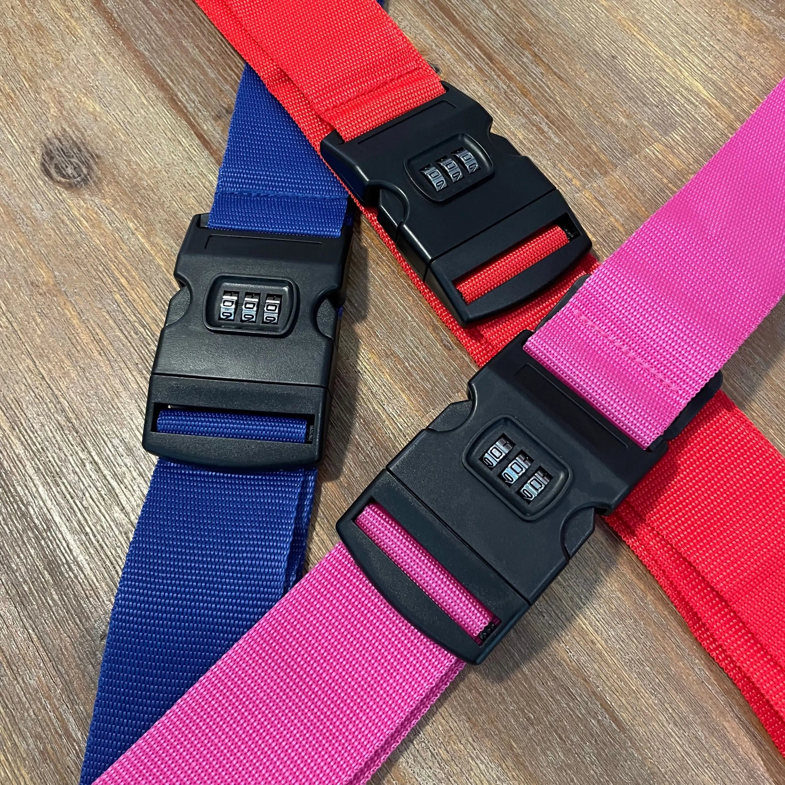Lockable Luggage Straps fitted on duffel bag for travel