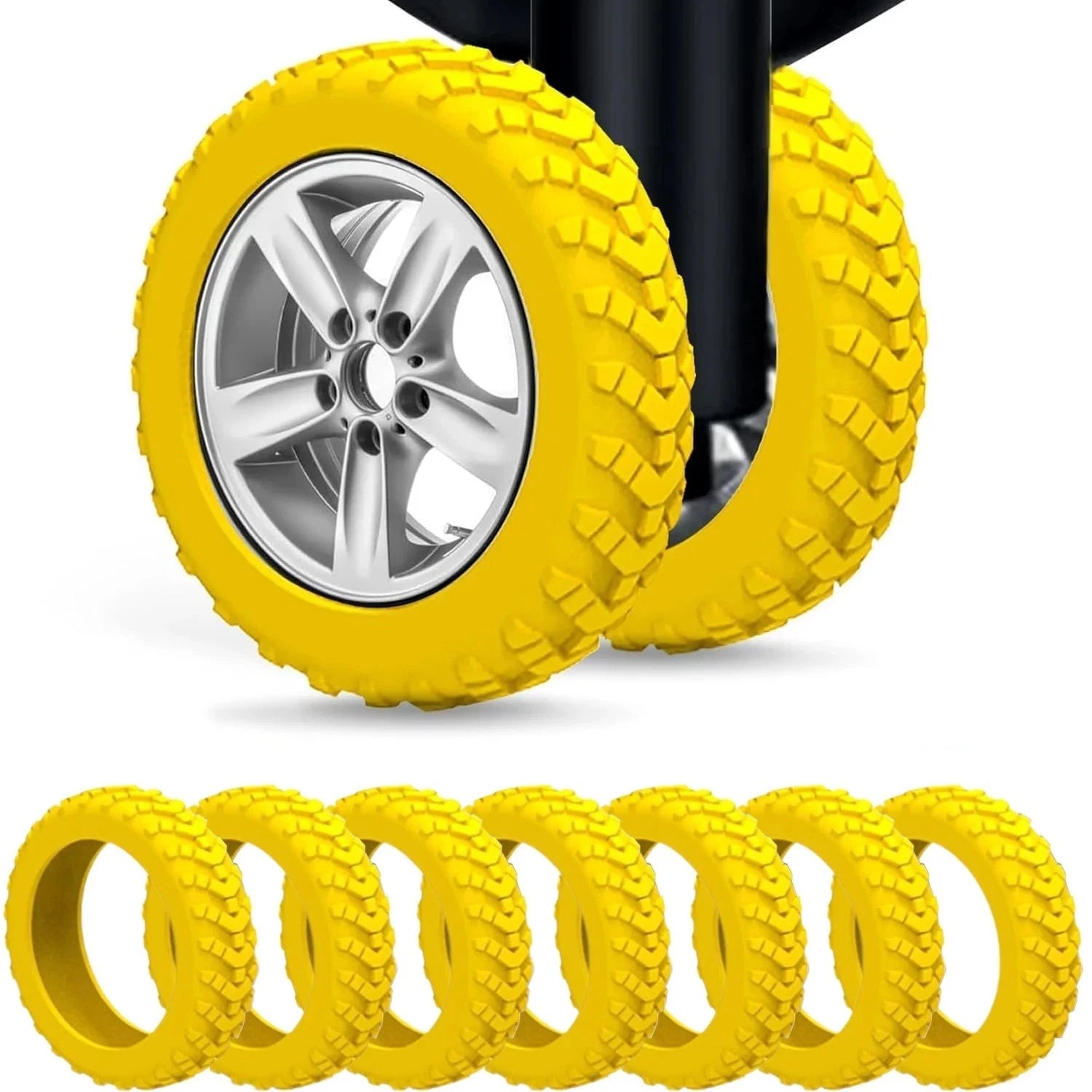 Luggage wheel covers keeping floors clean after travel