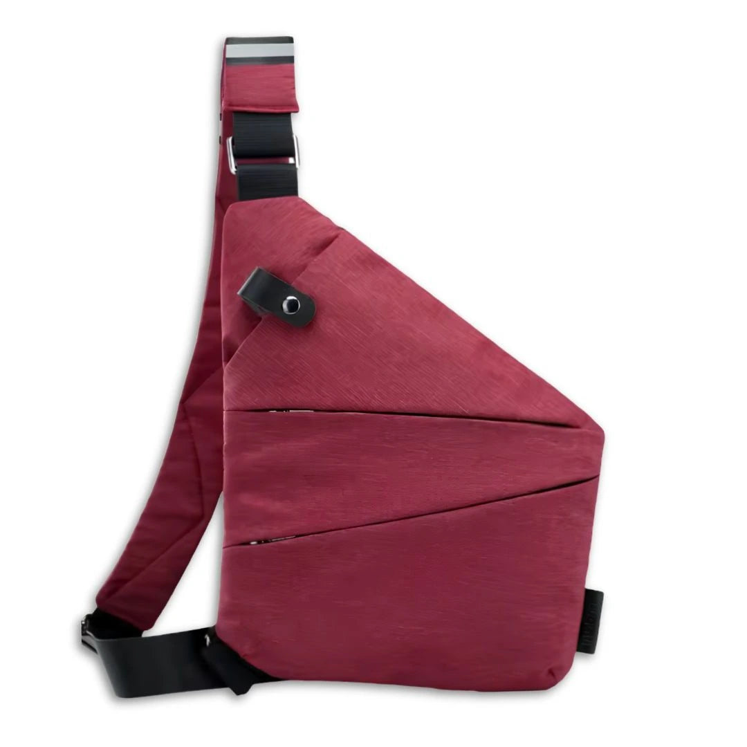 Men's RFID blocking sling bag for secure everyday carry and international travel