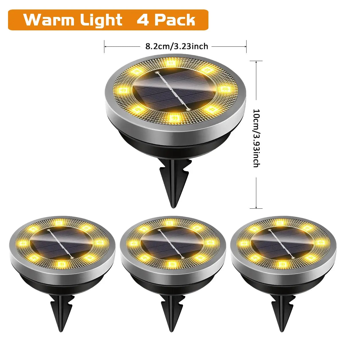 NightPath solar disc lights flush in lawn lighting up garden bed border