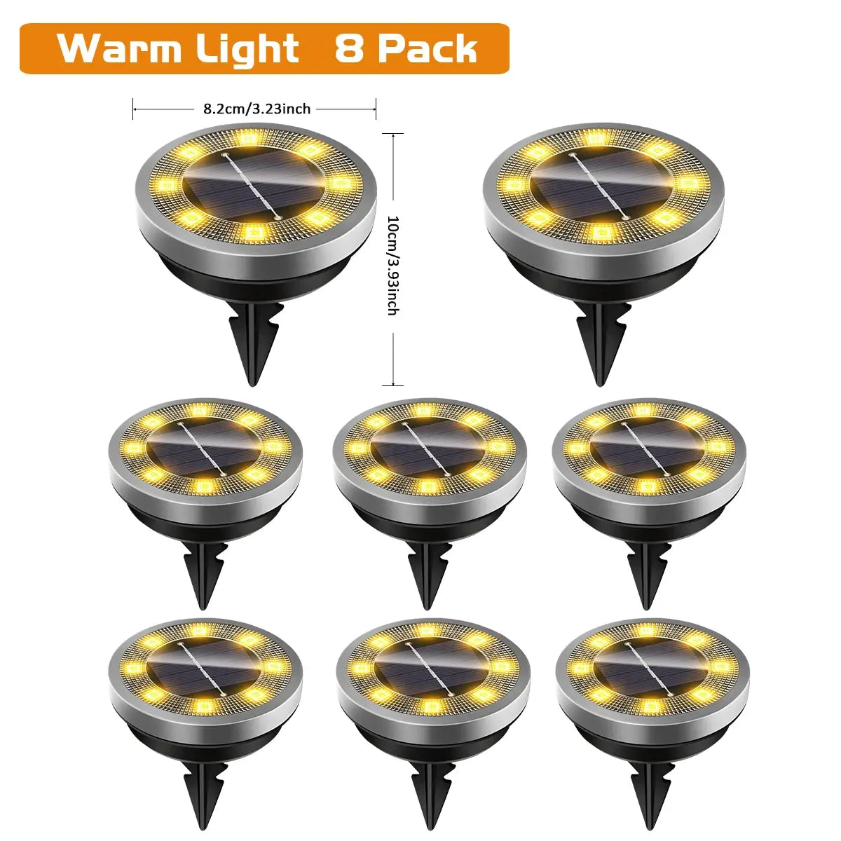 NightPath solar garden lights automatically glowing at dusk along patio edge
