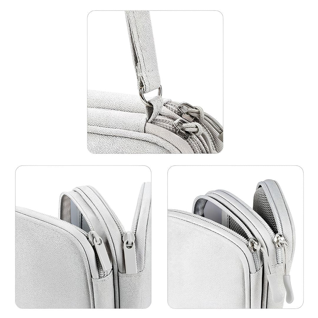 PackTech Travel Electronics Organiser compact size in carry-on bag