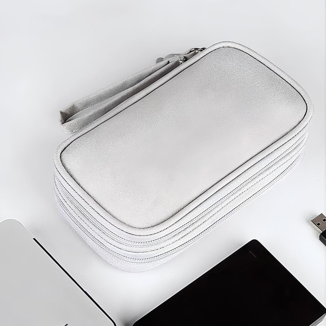 PackTech Travel Electronics Organiser zip pockets with power bank inside