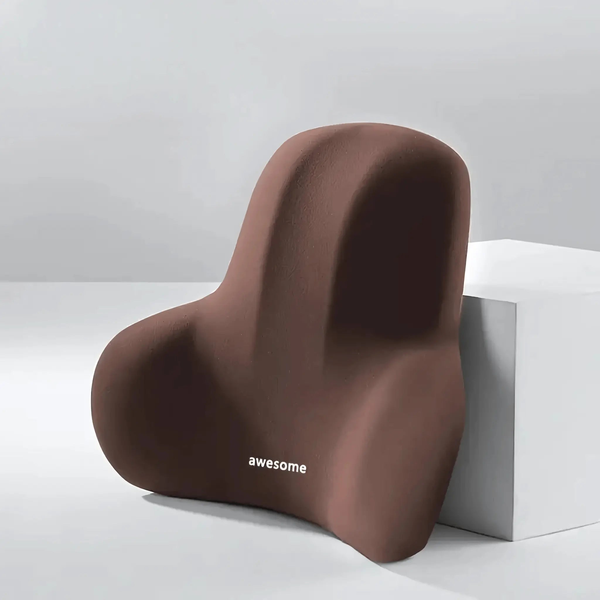 Premium memory foam lumbar cushion returning to original shape after use