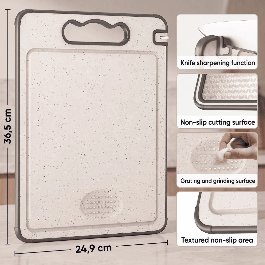 ProChef scratch proof stainless steel cutting board after months of daily use