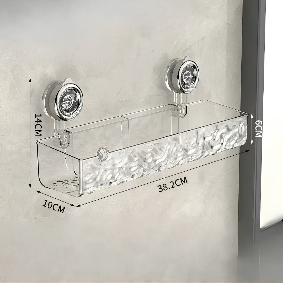 ProGrip rust free shower shelf holding heavy bottles securely with vacuum seal
