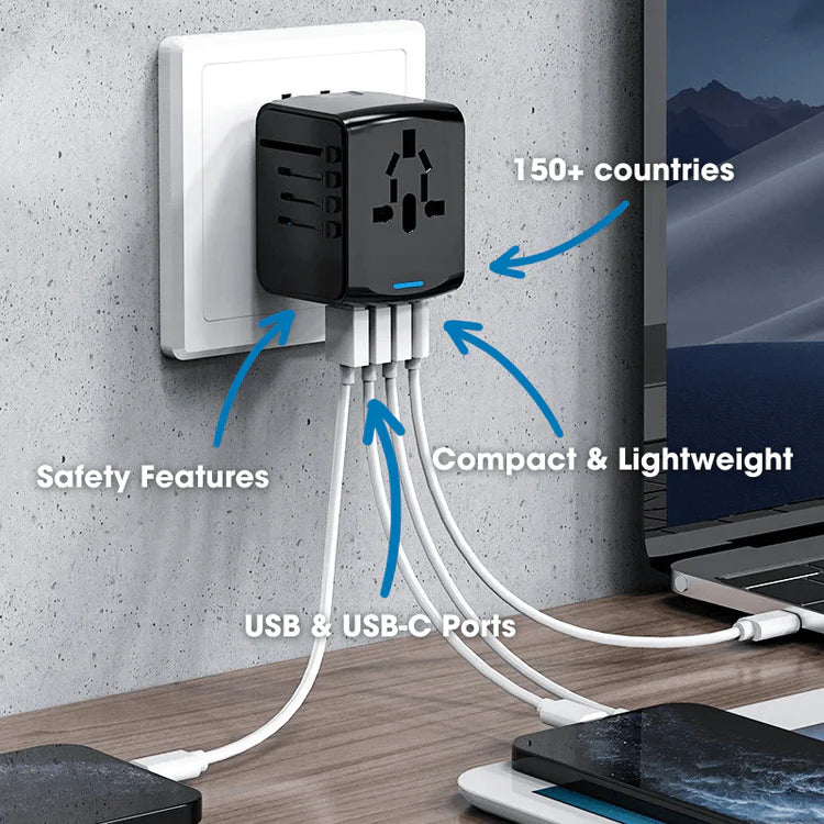 Multi-port Universal Travel Adapter for overseas trips