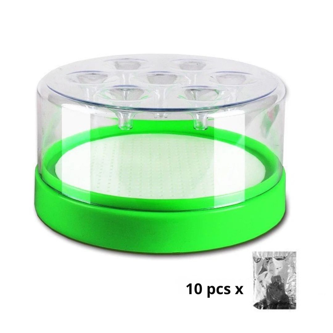 Reusable indoor outdoor fly catcher built from durable impact resistant plastic