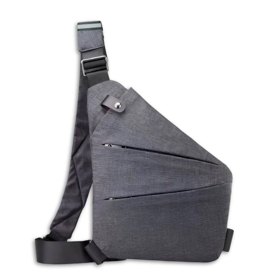 Slim anti-pickpocket sling bag worn across the body for crowded markets and train stations