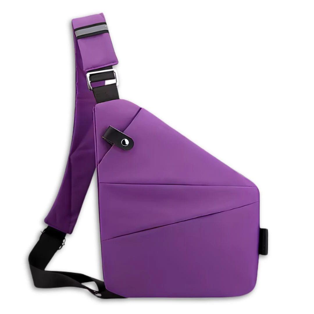 Travel security bag with hidden zip compartments for cash, cards and passport