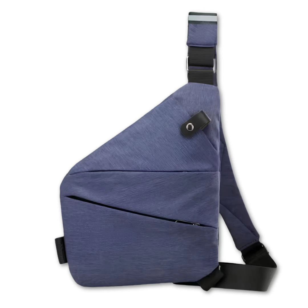 Water resistant crossbody travel bag with secure hidden compartments for valuables