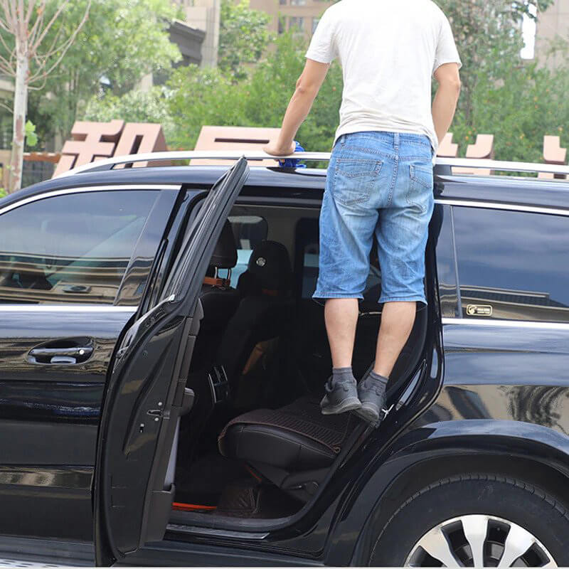 Non slip car door step roof access