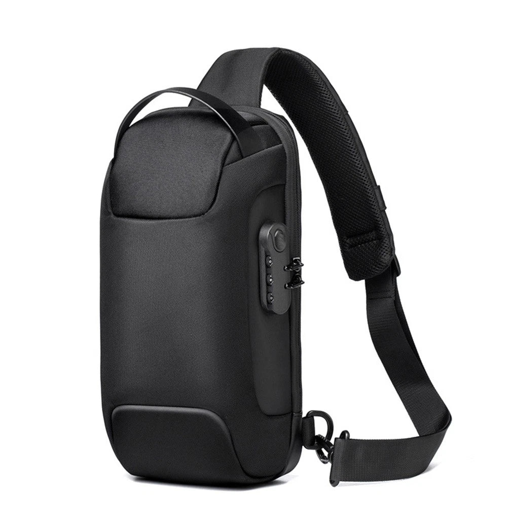 Anti-theft Chest Shoulder Messenger Bag Sling Crossbody Backpack with USB Port
