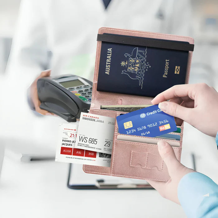 Simplify Australia RFID Travel Passport Wallet with Australian passport inside
